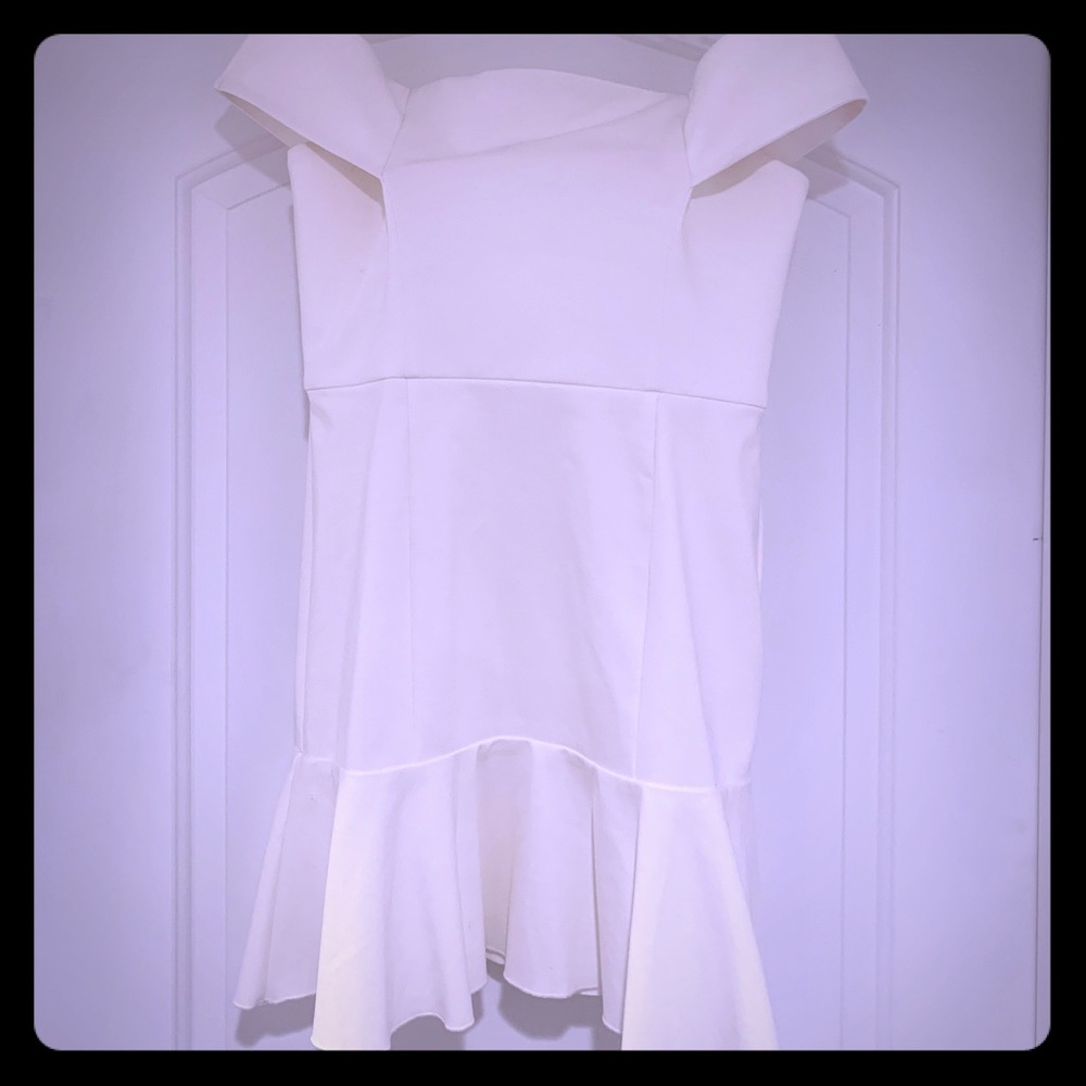 N/Nicholas Off the Shoulder White Dress